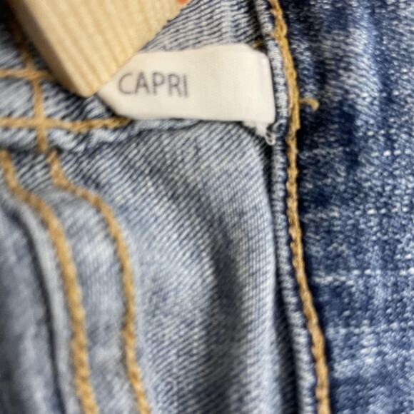 rag & bone/JEAN Capri Jeans Womens 25 Blue Light Wash Distressed Ripped Skinny - Picture 4 of 9